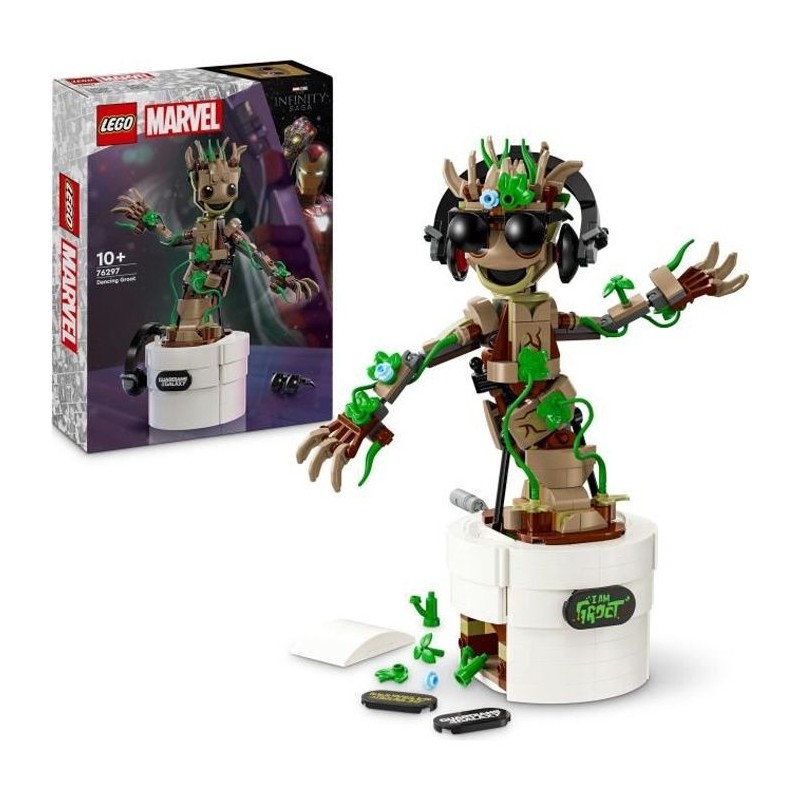 LEGO Marvel 76297 La danse de Bébé Groot, Jouet animé a construire pour enfants