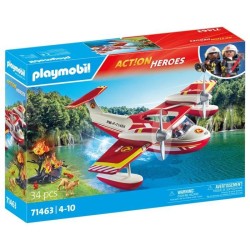 PLAYMOBIL 71463 Hydravion avec pompier - Action Heroes - Les pompiers - Des 4...