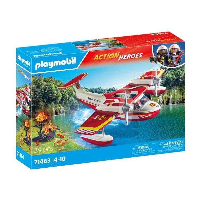 PLAYMOBIL 71463 Hydravion avec pompier - Action Heroes - Les pompiers - Des 4...