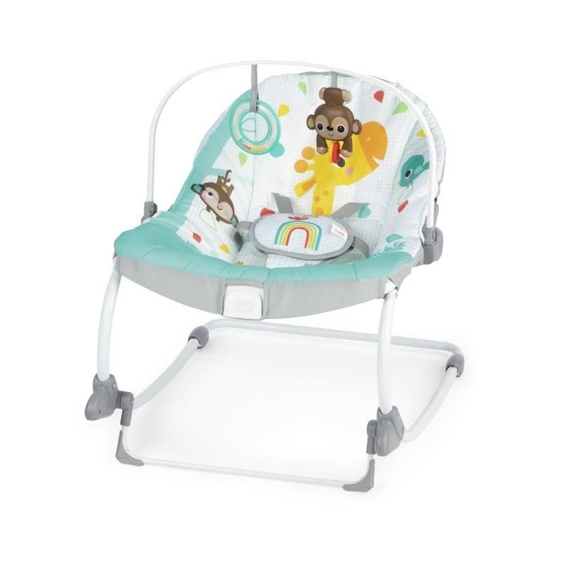 BRIGHT STARTS Transat bébé évolutif Arc-en Ciel, bleu, Vibrations apaisantes,...
