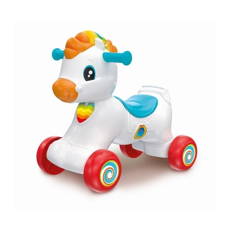 Clementoni - Cheval a bascule et a roues -Crinere avec boutons