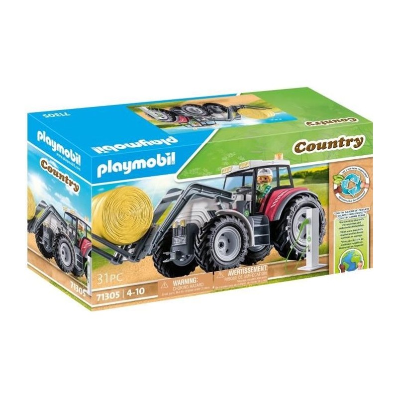 PLAYMOBIL 71305 Grand tracteur électrique, Country La vie a la ferme, 31 piec...
