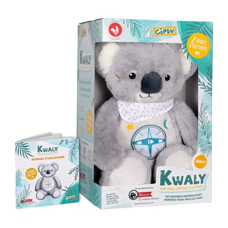 Gipsy Toys - KWALY- Koala conteur d'Histoires - Peluche Qui Parle Interactive...