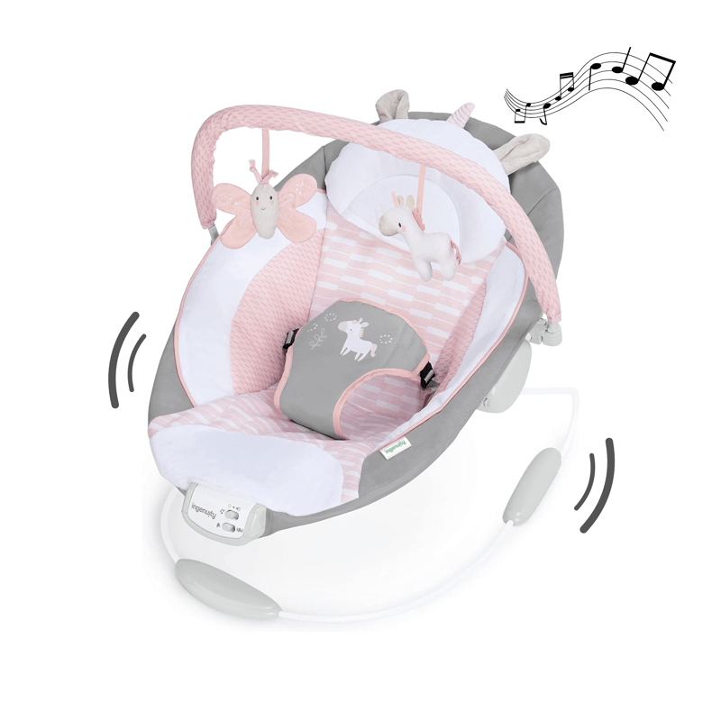 INGENUITY Transat pour bébé - Flora - Arche avec jouets d'éveil amovible, 8 M...