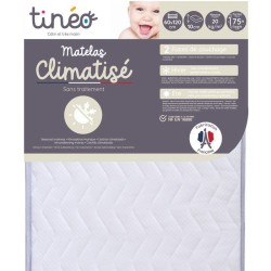 Matelas Climatisé TINEO 60x120x10cm - Matelas Bébé - Climatisé - 1 Face Été -...