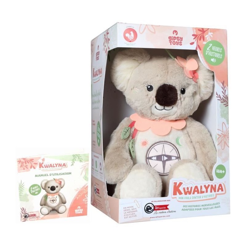 Gipsy Toys - KWALYNA - Koala conteur d'Histoires - Peluche Qui Parle Interact...