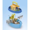 PLAYMOBIL Junior 71681 Arche de Noé transportable, 15 pieces, Comprend un bat...