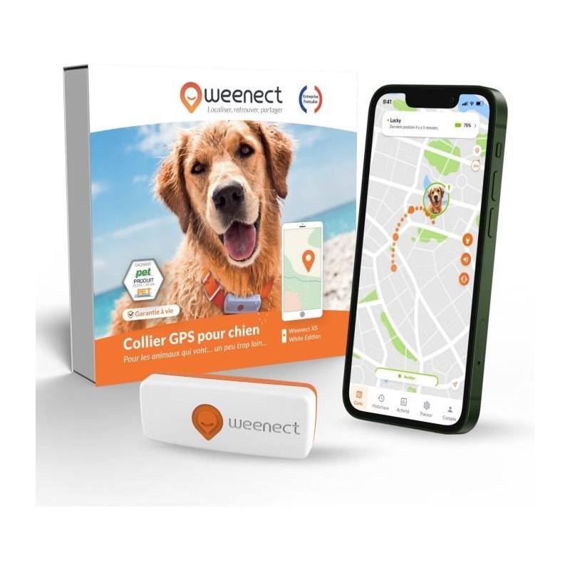 Traceur GPS pour Chien - Weenect XS (White Edition 2023)