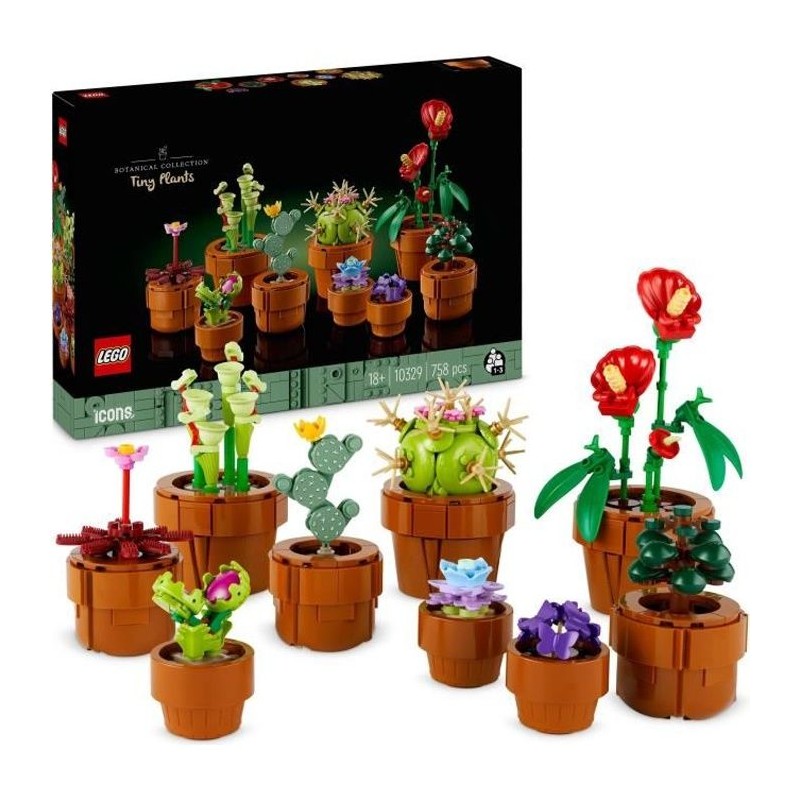 LEGO Icons 10329 Les Plantes Miniatures, Collection Botanique 9 Plantes  Arti...