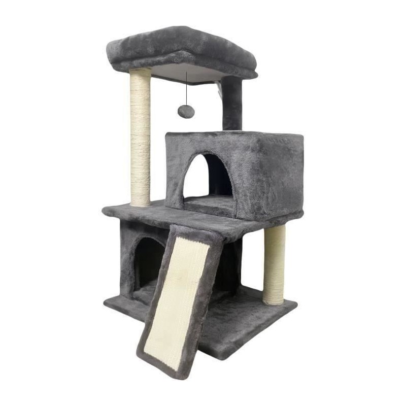 FLOPI Arbre a chat gris foncé- 44,5 x 48 x 86 cm - Gris foncé - 1 plateforme,...