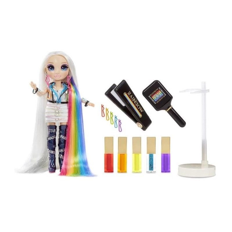 Rainbow High Hair Studio|Studio de coiffure - 1 poupée 27 cm +