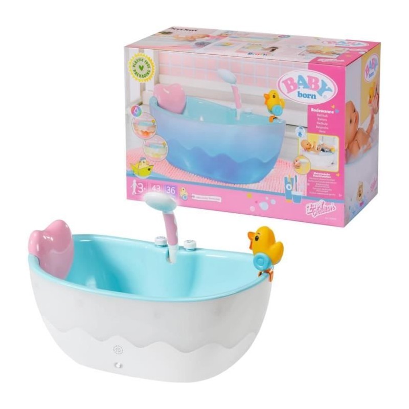 BABY BORN - Baignoire pour poupée - Effets lumineux et sonores -