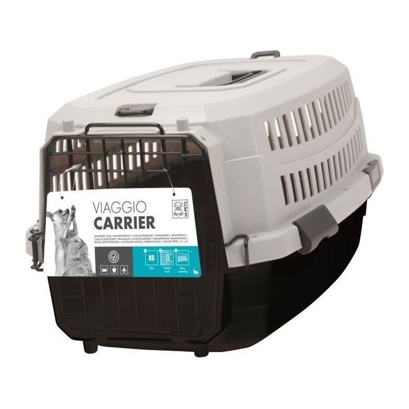 M-PETS Caisse de transport Viaggio Carrier M - 68x47,6x45cm - Noir et gris - ...