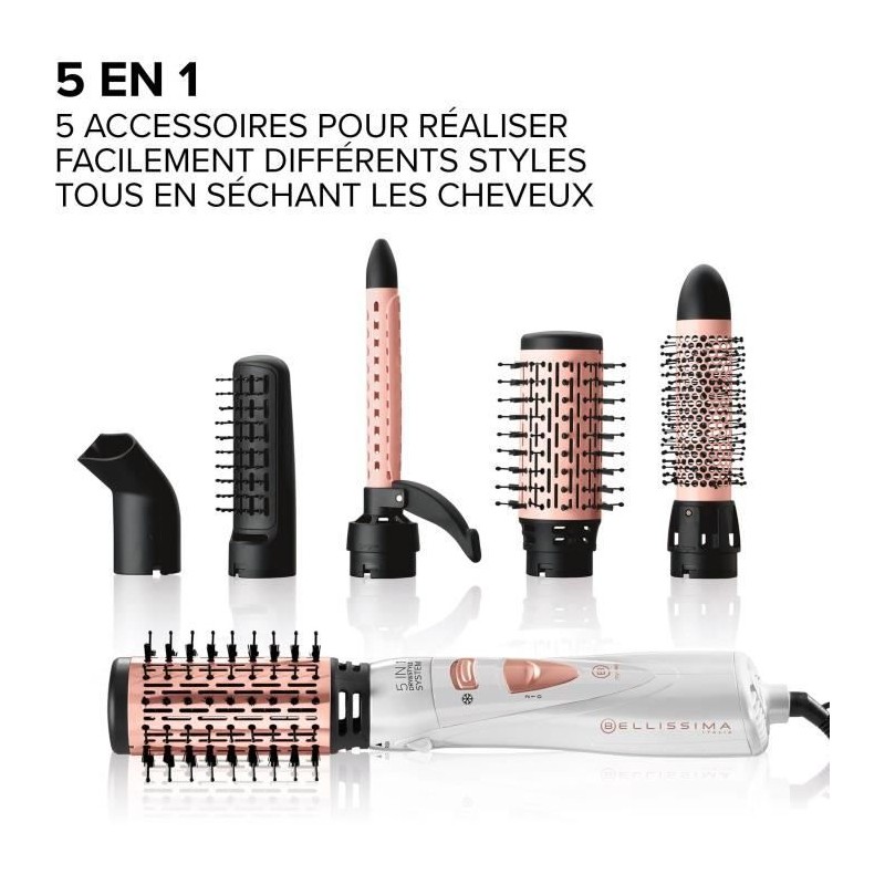 Brosse coiffante Bellissima BROSSE MY PRO GH18 1100 BLANC OR