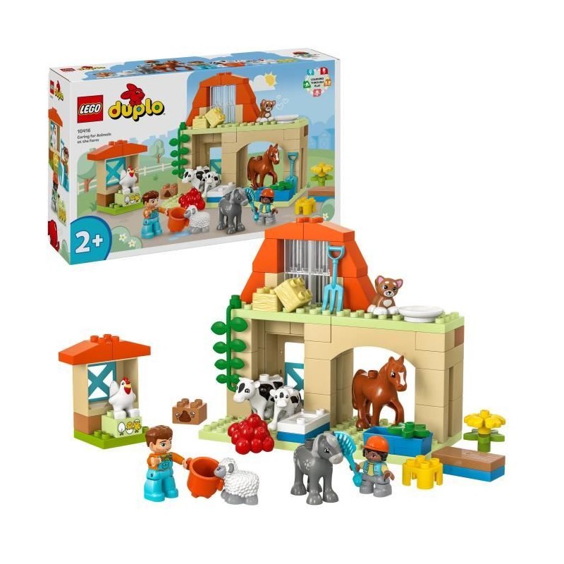 LEGO 10416 DUPLO Ma Ville Prendre Soin des Animaux de la Ferme, Jouet Éducati...