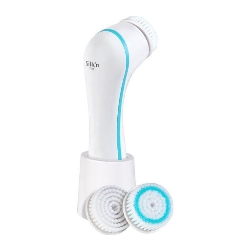 Brosse nettoyante visage SILK'N PURE - Peaux mixtes et sensibles - 4 programm...