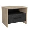 DEMEYERE Table de chevet 1 tiroir - Décor Chene Kronberg - L 49,6 x P 36,3 x ...