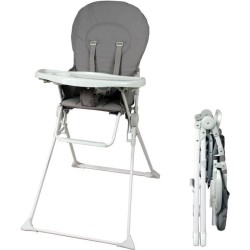 BAMBISOL Chaise haute fixe avec tablette réglable en profondeu grise