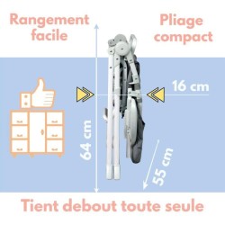 BAMBISOL Chaise haute fixe avec tablette réglable en profondeu grise