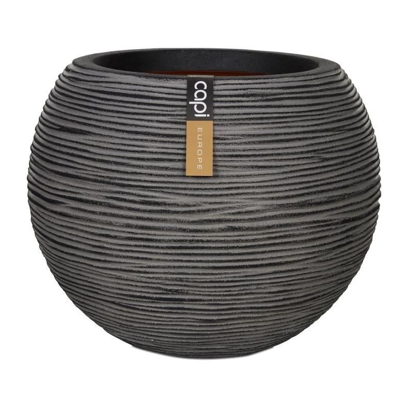 CAPI EUROPE Vase boule RIB NL - 40x32 cm - Anthracite