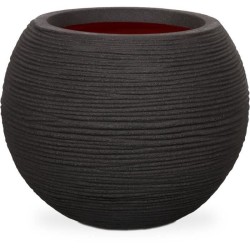CAPI EUROPE Pot de fleurs rond NATURE RIB - 40x32 cm - Noir