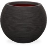 CAPI EUROPE Pot de fleurs rond NATURE RIB - 40x32 cm - Noir