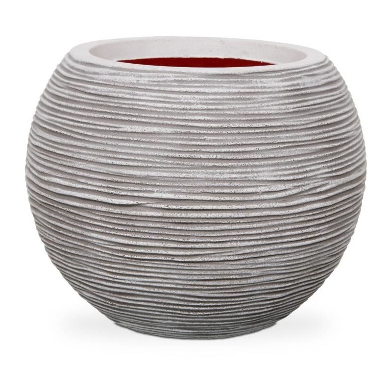CAPI EUROPE Vase RIB NL - Ivoire - 40x32 cm - Plastique