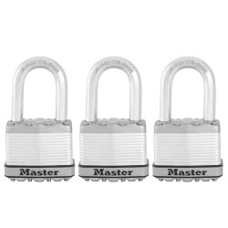 Lot de 3 Cadenas a clés MASTER LOCK M5EURTRILF - Tres Haute Sécurité - Acier ...