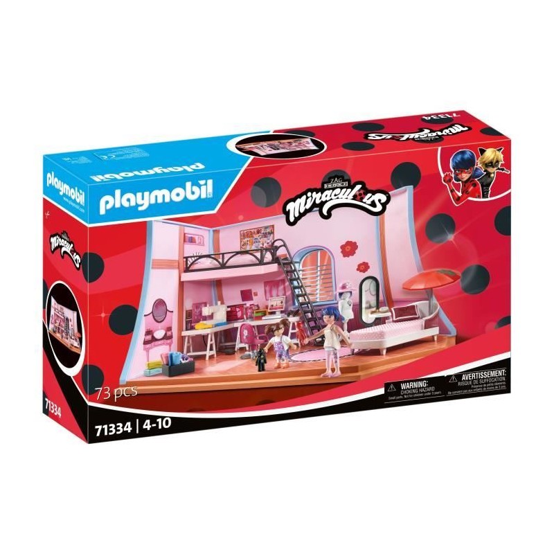 PLAYMOBIL 71334 Miraculous Chambre de Marinette, Miraculous lady bug, 73 piec...