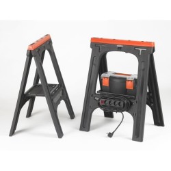 Lot de 2 tréteaux pliants - TOOD - Charge maximale 200 kg - Dimensions 60x10x...