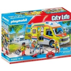 PLAYMOBIL 71202 Ambulance avec effets lumineux et sonore, City Action Les Sec...