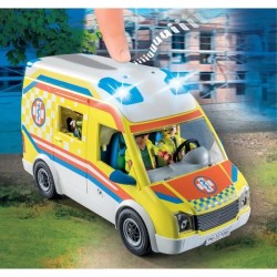 PLAYMOBIL 71202 Ambulance avec effets lumineux et sonore, City Action Les Sec...