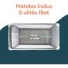 Lit parapluie BAMBISOL 120x60 cm - De la naissance a 3 mois - Matelas et sac ...