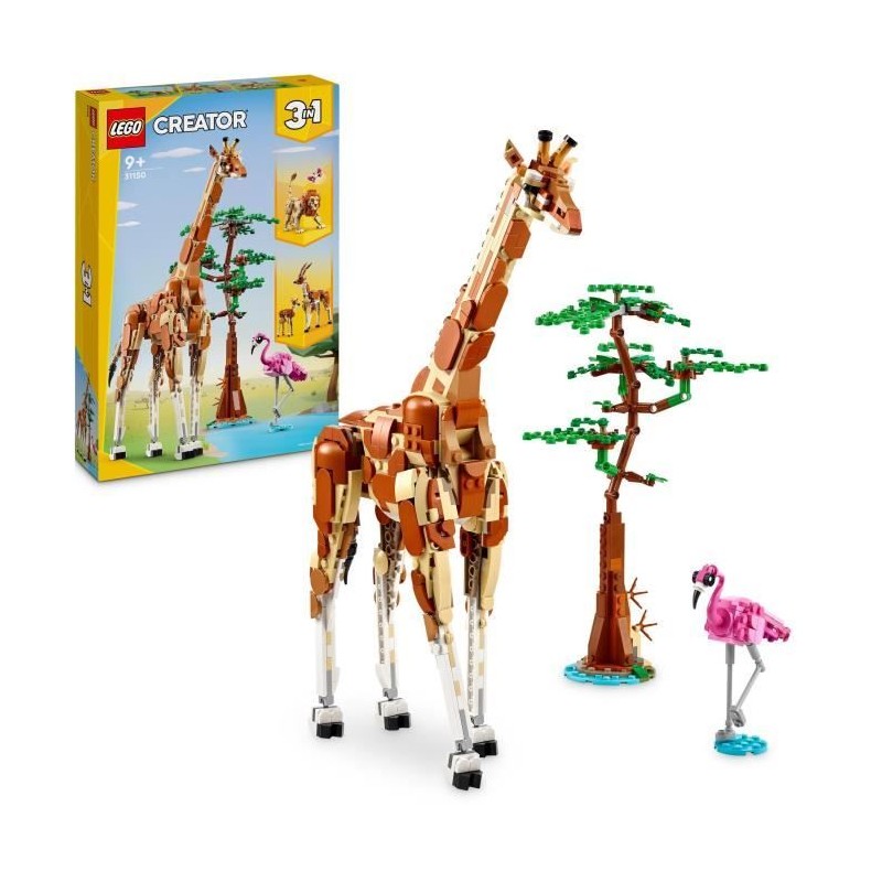 LEGO 31150 Creator 3en1 Les Animaux Sauvages du Safari, Jouet avec Figurines ...