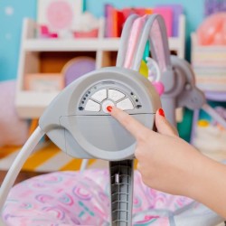 BRIGHT STARTS Balancelle bébé électrique compacte – Animaux, rose, 6 vitesses...