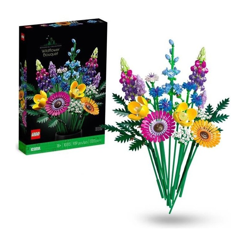 LEGO Icons 10313 Bouquet de Fleurs Sauvages, Plantes Artificielles avec Coque...