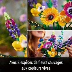 LEGO Icons 10313 Bouquet de Fleurs Sauvages, Plantes Artificielles avec Coque...
