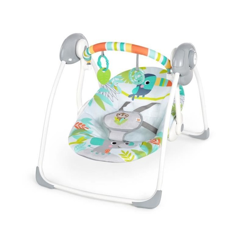 BRIGHT STARS Transat bébé balancelle électrique pliable Toucan arche jouets a...