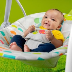 BRIGHT STARTS Transat bébé Balancelle électrique pliable – Animaux, 6 vitesse...