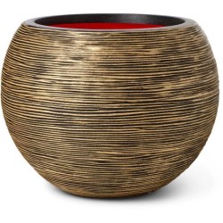 CAPI EUROPE Vase boule RIB NL - 40x32 cm - Noir et Or