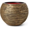 CAPI EUROPE Vase boule RIB NL - 40x32 cm - Noir et Or