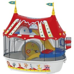 Cage Pour hamster Circus Fun 49,5*34*42,5 cm - Rouge - FERPLAST
