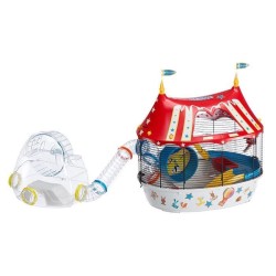 Cage Pour hamster Circus Fun 49,5*34*42,5 cm - Rouge - FERPLAST