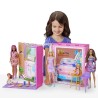 Barbie-Maison de vacances-Coffret et poupée, 4 zones et