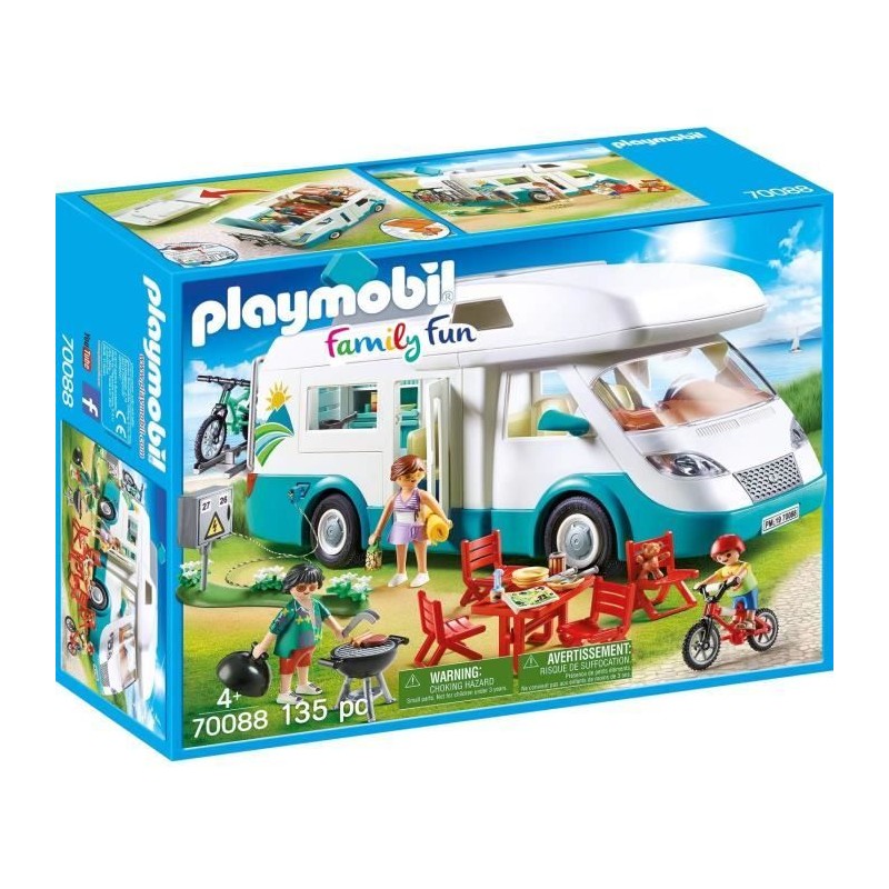 Playmobil 70088 Camping-car et Famille, Family Fun, 135 pieces, Le camping