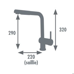 Edouard Rousseau -Mitigeur Evier MATSOUKO - Chromé / Noir