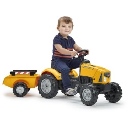 Tracteur a pédales FALK SuperBuilder - capot ouvrant et remorque - pour enfan...