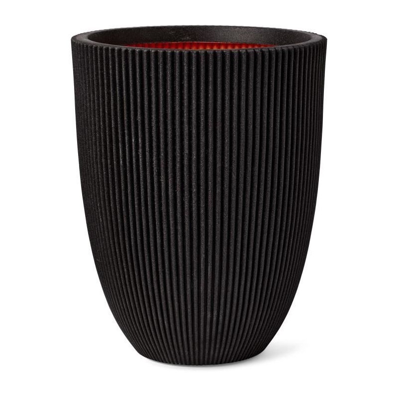 CAPI EUROPE Vase élégant bas GROOVE NL - 34x46 cm - Noir