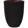 CAPI EUROPE Vase élégant bas GROOVE NL - 34x46 cm - Noir