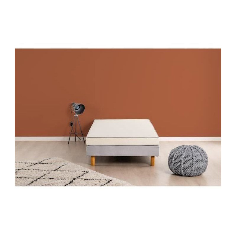 Matelas mousse 90 x 190 cm - DEKO DREAM Huopa - Mousse - Confort ferme - 10 c...